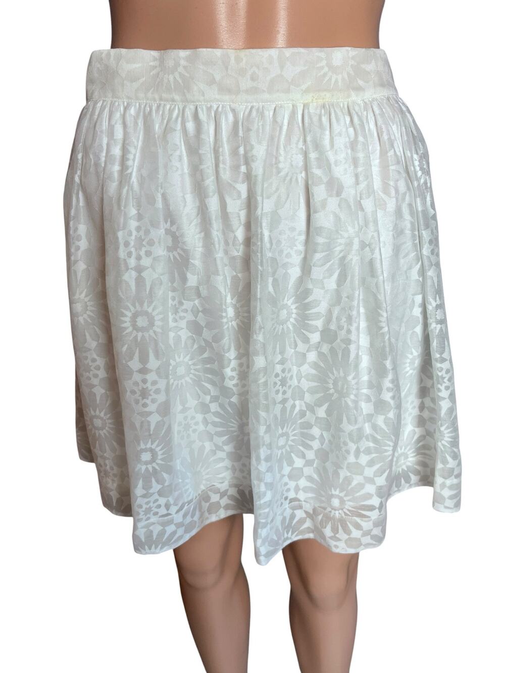 Elizabeth And James Risely Floral Geometric Skirt 8 NWT White Fairy Coquette